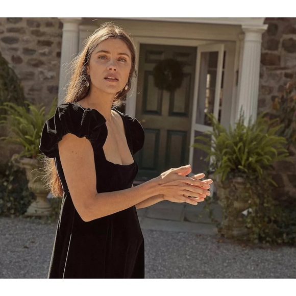 Doen Heirloom Celestine Dress in Black Velvet Size S Small - Picture 4 of 16